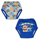 2枚組 アンパンマン トイレトレーニング 3重層 トレーニングパンツ おむつはずし（ブルー90cm）