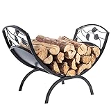 装飾メタルLeaf & VineデザインHearthside薪ログストレージラックホルダー