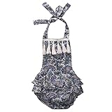 Canis 　幼児　新生児　女の子　 シフォン　 ロンパース　フリンジ　バックレス　 カバーオール　夏　0～２４ヶ月　　 (70)