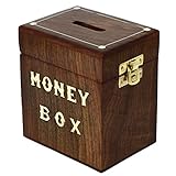 2のセット – セーフマネーボックス – Savings Banks Wood Carving手作りでアーティザン – 4.5 " X 3.5 " X 5 "
