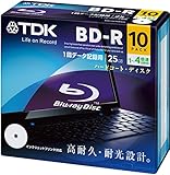 TDK データ用ブルーレイディスク BD-R 25GB 1-4倍速 ホワイトワイドプリンタブル 10枚 5mmスリムケース BRD25PWB10A