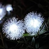 OriGlam? 15.75ft 30 LEDs Solar Powered Outdoor Colorful Twinkling Water Drop String Lights for Patio