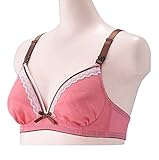 犬印本舗 産前産後兼用 マタニティ ノンワイヤーブラ(ストライプ柄) LL ピンク BR1249