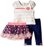 Little Lass Baby Girls' 3 Piece Tutu Set Polka Dot Tulle Ivory 6-9 Months [並行輸入品]