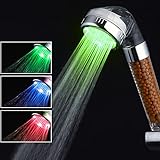 PYRUS 温度制御 3色変化なLEDシャワー ハンドヘルドシャワー スパ 濾過 消臭 浄水機能なシャワーヘッド