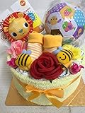 おむつケーキ 出産祝い 「はち君ソックス」「ベビーおもちゃ」パンパース Ｓオムツ 男女兼用