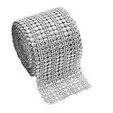 1ロールラインストーンデイジーフラワーダイヤモンドメッシュクリスマスヴィンテージウェディング装飾、マルチカラー/シルバー