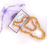 Raw Amber Teething Necklace and Bracelet Set 100% Genuine Baltic Amber, Unpolished Honey Color. Can 