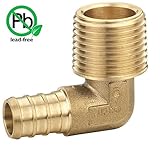 Pex 1 / 2インチBarbed x 3 / 4 " Male NPTねじエルボ90継手真鍮のバッグ/ 1 / 1 / 2 " x 3 / 4 "