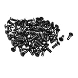 uxcell プッシュリベット　100個 4.0mm R4080　ブラック　ナイロン　可開封リベット　プルヘッド