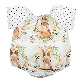 Kesoto 赤ちゃん　ロンパース　ドレス　半袖　ウサギ　ドット　ジャンプスーツ　ワンピースパンツ　全4サイズ - マルチカラー, 90