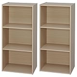 アイリスオーヤマ カラーボックス 3段 2個セット 幅41.5×奥行29×高さ88cm フレンチオーク CX-3