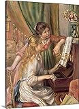 Pierre Auguste ( 1841 – 1919 )ルノワールプレミアムシックラップキャンバス壁アート印刷題名Young Girls at the Piano , 1892 18" x 24"