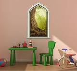48 " Castleウィンドウ中世ビューEnchantedツリー# 2壁グラフィックホームオフィスアート飾りdenステッカー子供部屋デカールMan Cave Large