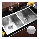 30 " x18 " Commercialステンレススチールキッチンシンクダブルボウルアンダーマウント19ゲージ
