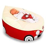 Rucomfy Luxury Cuddle Soft Iconic Campervan Gaga Baby Bean Bag (Red) by RUComfy
