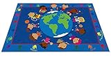 Kid Carpet FE801-22A World Character Nylon Area Rug 4' x 6' Multicolored [並行輸入品]