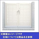YKK ap　シンプレオ門扉11型　両開き　門柱仕様　08-10　HME-1 『太井桁格子デザイン』 　プラチナステン