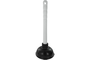Merriway BH01938 100mm (4 inch) Sink Plunger with 225mm (9 inch) Plastic Handle Diameter, White/Black