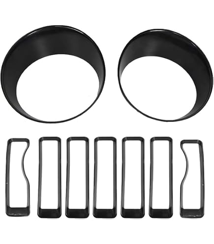 Amazon | Klivex 9PCS のABSエクステリアフロントグリルグリル