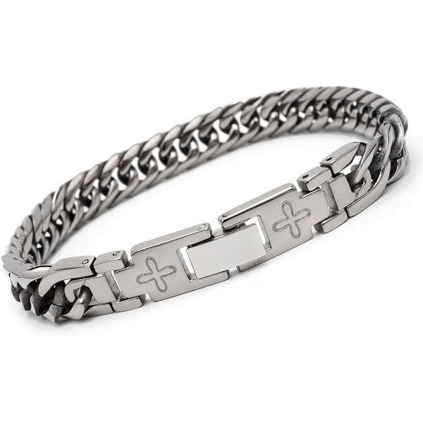 Amazon | [silver KYASYA]メンズ 純チタン 磁気ブレスレット