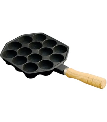 Amazon.co.jp : 岩鋳 Iwachu たこ焼器14穴(木柄付) IH対応 穴径:約4