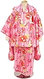 七五三 着物セット 3歳 女の子 ピンク着物×ピンク被布 桜 蝶(着物・長襦袢・被布コート・巾着・髪飾り・草履・伊達衿)
