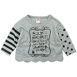 【H28年春物】 SCOLAR(スカラ) ミニ裏毛袖ドットPt&ボーダーPtトレーナー 120cm/杢グレー NO.CH-16SP-SC07