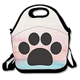 パンダの足跡柄 可愛い 面白い アニメ お弁当バッグ ランチバッグ ベビー用バッグ One Size ブラック