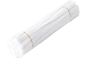 LeTradeJP 手芸用モール 工作モール 30cm×6mm 約100本入り クラフトモール 骨格モール 花形 フラワーワイヤー DIY飾り製作 造形素材 学校用手作り用品 卒業式 入学式 母の日のプレゼント (A-022 ホワイト)