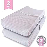 Changing Pad Cover Set PINK GIRLS - 2 Pack - Soft Jersey Cotton Changing Pad Fitted Sheet Set, Pink 