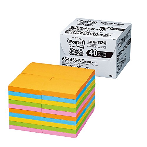 3M 付箋 ポストイット 強粘着ノート 75x75mm 90枚x40個 5色 業務用