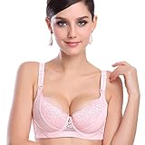 KINDOYO 新しいファッショナブルな妊娠中の女性のブラジャーブラジャーブラジャー乳房をぶら下げ (80B, ピンク)