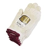 綿&特軍手 生成り3本編み12双組 約700g