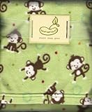 Mint Green Plush Baby Crib Blanket Monkey Monkeys By Beansprout by Pemamerica [並行輸入品]