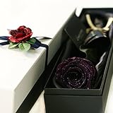 Makefuture　プリザーブドフラワー ギフト ダイヤモンドローズ プロポーズ 一輪 薔薇 (ロイヤルパープル)
