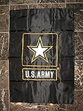 28X40 Embroidered Sewn Black Army Double Sided Nylon Garden Flag 28X40 [並行輸入品]