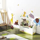 ZooArts 可愛いな動物 キリン 象 ゼブラ カバ キノコ 自然 子供部屋 幼稚園 ウォールステッカー シール ウォールペーパー 環境保護 おしゃれ はがせる インテリア雑貨 賃貸OK