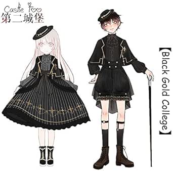Amazon Co Jp Cosloli 黒ゴシックロリータドレス Sk 少年ロリータオリジナルデザイン原宿コスプレフォーマルドレスセット Sk ハーフスカートマントシャツショーツ ファッション