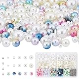 PH PandaHall パールビーズ 5サイズ アクリル ビーズ 穴なし パールセッティングマシン用のパーツ付き スパイク（爪みたいのもの）付き 4mm 6mm 8mm 10mm 12mm アクセサリーパーツ 帽子用 コード用