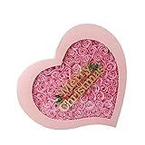 a-szcxtop heart-shape 100個シミュレーション花フローラル香りつきバスソープローズフラワーゲストソープ型花びら、Great forバレンタインの日クリスマス誕生日ギフト ピンク 