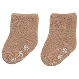 【オーガニックガーデン】やわらかやさしい肌ざわり　ベビーパイル・ソックス　ブラウン 10-12cm