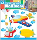 Edge Home Products Boys Walltoons Wall Sticker, Airplanes/Space/Underwater [並行輸入品]