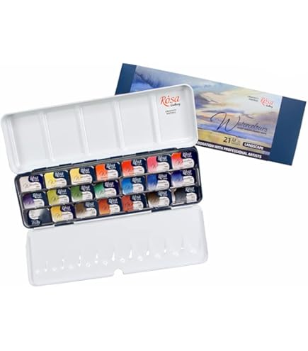 Amazon | ROSA Gallery ボタニカル水彩絵の具セット 鮮やかなキット