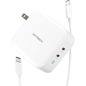 【特別特価セール】[正規品] MATECH Sonicharge 100W USB-C 急速充電器【GaN (窒化ガリウム)採用/折畳式/PSE認証済/2USB-Cポート】 (100W PD対応2mケーブル付き) ノートPC 2台同時に急速充電 iPhone 11/11 Pro/11 Pro Max/XS、Galaxy S10/S10+、iPad Pro、MacBook Pro (正規2年保証) WC2003-SC100WH