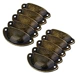Tinksky Set of 10pcs Vintage Decorative Door Drawer Pull Handle Iron Semicircle Knobs (Bronze) [並行輸入