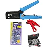 プラチナツール100004 C ez-rj45 Crimper、cat5 / 5eクリンプコネクタ、カッター、キット