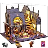 Spilay DIYミニチュアドールハウス木製家具キット、ハンドメイドミニモダンモデルプラスダストカバー付き、1:24スケール クリエイティブドールハウス 恋人や友達へのギフト(マジックハウス-LV003)