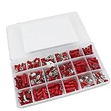 Aussel Assorted Insulated Electrical Wiring Wire Terminals Crimp Connector Butt Spade Ring Fork Set 