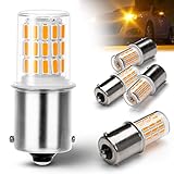 s25 led シングル ウインカー アンバー (ピン角180度)12V-24V LED1156 BA15S G18 P21W led ウインカー バイク4014SMD 純正アンバー (4個入り)
